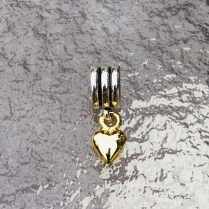 Heart mini charm Gold/silver works w/Pandora New
